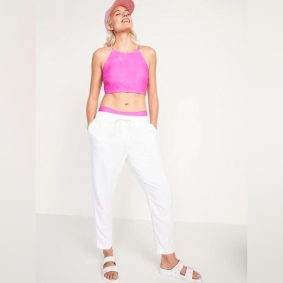 NWT! 2 Piece Set: High-Neck Cropped Tankini Swim Top & High Waisted Swim Bottoms - Picture 2 of 4